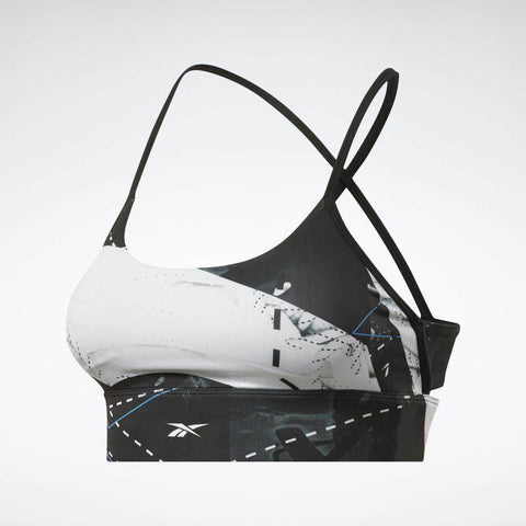 טופ אימון לנשים Reebok WOR AOP Bra FT0957 black - RunOFF עכשיו במבצע ב