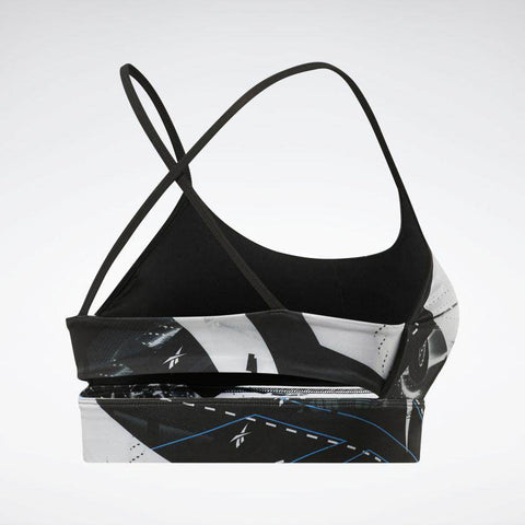 טופ אימון לנשים Reebok WOR AOP Bra FT0957 black - RunOFF עכשיו במבצע ב