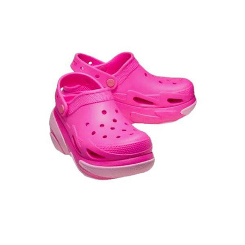 כפכפי פלטפורמה קלוג באבל קראש קרוקס ורודות Crocs 210061-6TW Bubble Crush Clog - RunOFF עכשיו במבצע ב